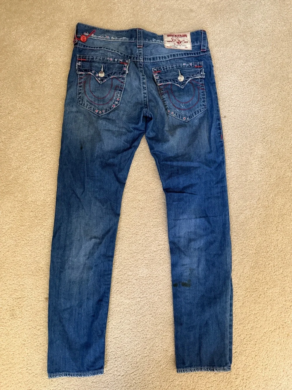 True Religion Men’s Distressed Blue Skinny Jeans